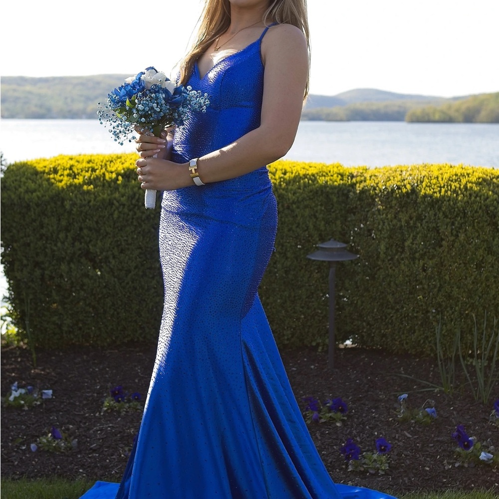 Jovani Vibrant Blue Dress